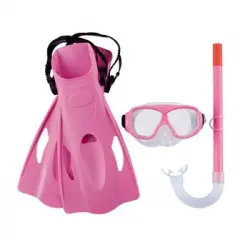 Set Gafas De Buceo + Tubo Snorkel + Aletas Bestway Surfswim