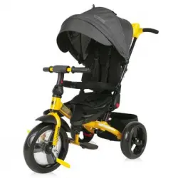 Triciclo Evolutivo Jaguar Con Capota , Asiento Giratorio 360o Y Ruedas Eva Black Yellow