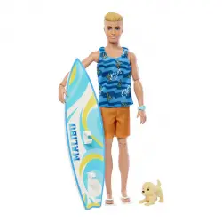Barbie - Muñeco Con Tabla De Surf Ken
