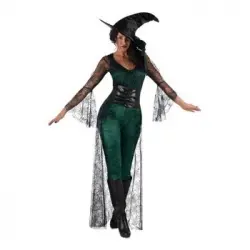 Disfraz De Bruja Del Aquelarre Verde Para Mujer