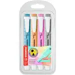 Estuche 4 marcadores fluorescentes STABILO swing cool Pastel Edition multicolor