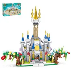 Castillo De Princesa 12 En 1 Dam, Con 607 Piezas. Construye 12 Modelos Individuales Con 2 Formas Cada Uno. 20x14x19 Cm. Color: Multicolor
