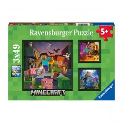 Ravensburger - Puzzle 3X49 Minecraft