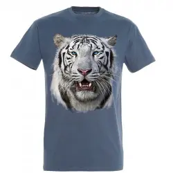 Camiseta Cabeza Tigre Blanco color Azul