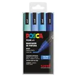 Estuche con 4 marcadores Uni-Ball Posca PC5M colores Azules