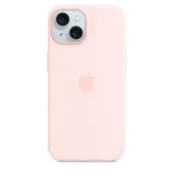 Funda de silicona Apple Rosa claro para iPhone 15