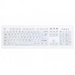 Teclado Lavable Desinfectable Active Key Ak-c8100f Usb Blanco