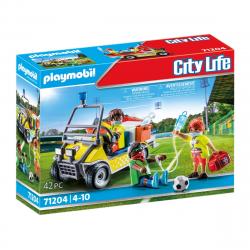 Playmobil - Coche De Rescate Al Futbolista Herido City Life