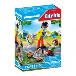 Playmobil - Figura Paramédico Con Paciente City Life