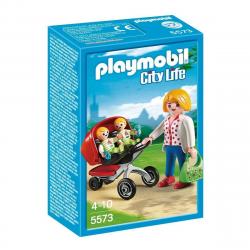 Playmobil - Mamá Con Carrito De Gemelos City Life