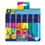 Caja con 6 marcadores fluorescentes STAEDTLER Textsurfer Classic Happy