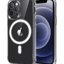 Funda 4-ok Magnet circle QI Transparente para iPhone 14 Pro Max