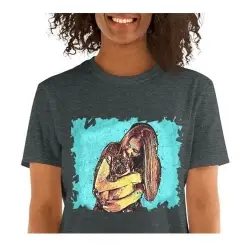Mascochula camiseta mujer personalizada graffiti con tu mascota gris oscuro