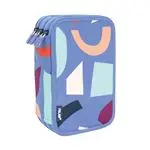 Plumier 3 pisos con contenido Milan serie especial Fun Animals azul