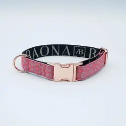 Baona collar haina de nylon reciclado rosa para perros