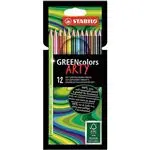 Estuche con 12 lápices de color con certificado FSC STABILO GREENcolors