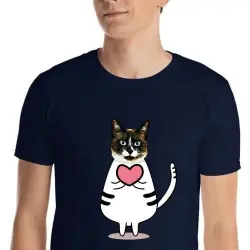 Mascochula camiseta hombre enamorao personalizada con tu mascota azul marino