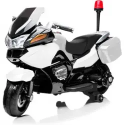 Moto Policía Ataa 24v Blanco - Moto Eléctrica Infantil De Batería Para Niños