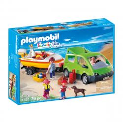 Playmobil - Coche Familiar Con Lancha