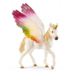 Schleich - Muñeco Unicornio arcoíris alado, potro Schleich.