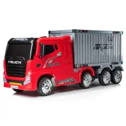 Camión Eléctrico Para Niños Bc Truck Con Remolque De Carga, 4 Motores Y Mando / Coche De Batería (12v) Para Niños-rojo