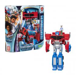 Hasbro - Figura Transformers Earthspark Cambiador De Giro Optimus Prime Y Robby Malto