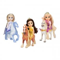 Jakks Pacific - Muñecas (Rapunzel, Bella O Elsa) Con Su Caballo Princesas Disney