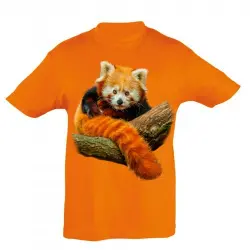 Ralf Nature Panda Rojo Camiseta naranja para niños