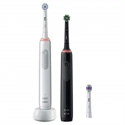 Set 2 cepillos eléctricos Oral-B Pro 3 3900 + cabezal de recambio