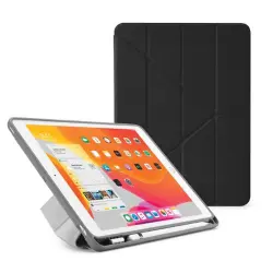 Funda con soporte Pipetto London Origami Pencil Negro para iPad 10,2''