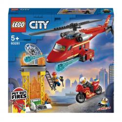 LEGO - Juego De Construcción Helicóptero De Rescate De Bomberos Con Llamas City Fire