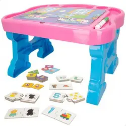 Peppa Pig - Mesa Infantil Con Pizarra Y 10 Juegos Para Niños +2 Años