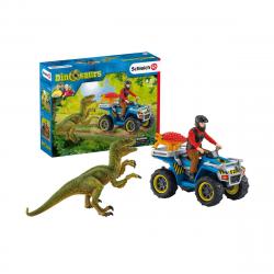 Schleich - Figura Huida En Quad De Un Velociraptor