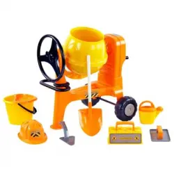 Set De Hormigonera De  8 Pzas Pp Naranja Xxl Polesie Wader