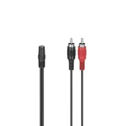 Adaptador de audio Hama 2 x RCA/jack 3.5 mm