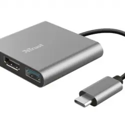 Adaptador HUB 3 en 1 Trust Dalyx USB-C a USB-C, USB 3.0, HDMI