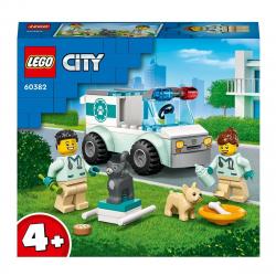 LEGO -  Para Construir Furgoneta Veterinaria De Rescate Con Figuras De Perro Y Gato City