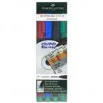 Set 4 marcadores permanentes Faber-Castell Multimark 1525M punta media