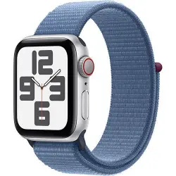 Apple Watch SE 40mm GPS Caja de aluminio Plata y correa Loop deportiva Azul invierno