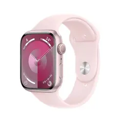 Apple Watch S9 GPS 45mm Caja de aluminio Rosa y correa deportiva Rosa claro - Talla S/M