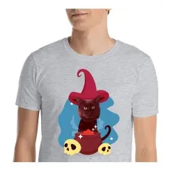 Mascochula camiseta hombre el brujo personalizada con tu mascota gris