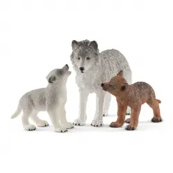 Schleich - Figura Mamá Loba Con Cachorros