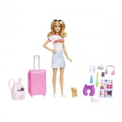 Barbie - Muñeca Rubia Vámonos De Viaje Con Accesorios