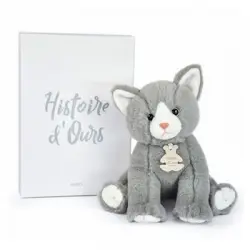 Peluche Gato Gris Bebé Con Caja