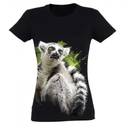 Camiseta Mujer Lemur color Negro