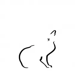 Ilustración de gato doméstico sin marco color Blanco