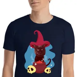 Mascochula camiseta hombre el brujo personalizada con tu mascota azul marino