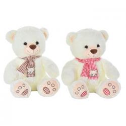 Oso De Peluche Dkd Home Decor Rojo Poliéster Blanco Burdeos Infantil Bufanda (2 Unidades)