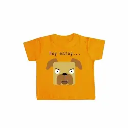 Camiseta bebé "Hoy estoy... enfadado" color Naranja