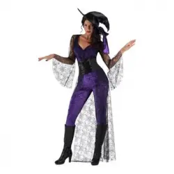 Disfraz De Bruja Del Aquelarre Morada Para Mujer